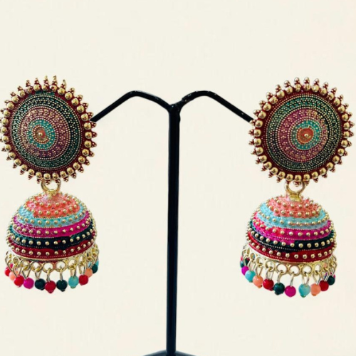 Round multicolour jhumka