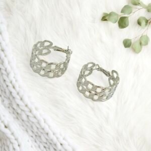 Silver Luster Hoop Earrings